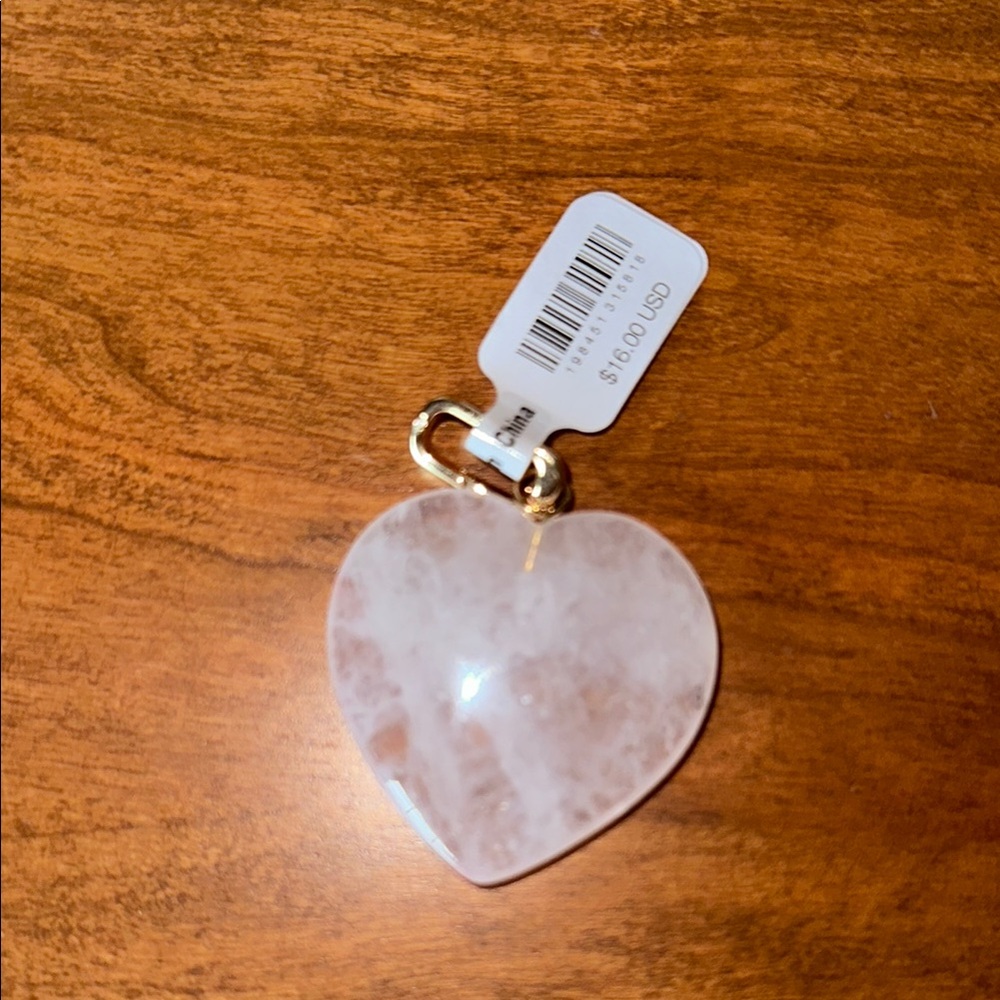 Free People Stone Heart Pendant Charm NWT